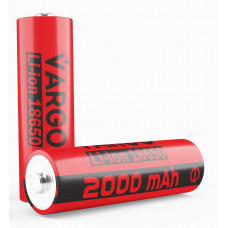 Аккумулятор 18650 Li-Ion VARGO 3,7V 2000mAh, 111881, Качество