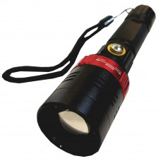 LED фонарик алюминиевый 114985, 3 режима свечения (100%, 50%, стробоскоп), Zoom, аккумулятор 1штх18650 в комплекте, Размер: