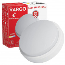 LED Светильник VARGO ЖКХ 15W круг IP54 1200lm с датчиком движения Размер: 140*140*55мм (115718), Качество