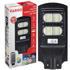 LED уличный светильник на солнечной батарее VARGO 80W 6500K, Аккумулятор: 3.2V, 12Аh Солнечная панель: 6V, 9W, с датчиком