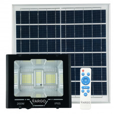 LED Прожектор VARGO на солнечной батарее 200W Световой поток: 10000lm Аккумулятор: 3.7V, 15 000mAh Солнечная панель: 6V, 15W Время