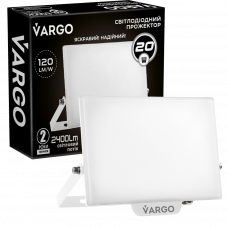 LED Прожектор VARGO Premium 20W, 2400lm, 120lm/w, IC Driver, 2 года гарантия, белый (118920), Качество