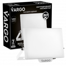 LED Прожектор VARGO Premium 30W, 3600lm, 120lm/w, IC Driver, 2 года гарантия, белый (118921), Качество