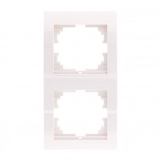 Рамка для розеток / выключателей 2-ая вертикальная LEZARD Deriy белый
