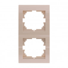 Рамка для розеток / выключателей 2-ая вертикальная LEZARD Deriy крем