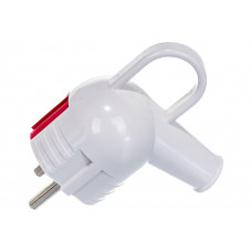 Вилка для розетки, евро вилка с заземлением Lezard бело-красная