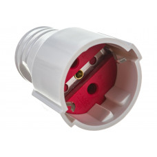 Розетка штепсельная с заземлением бело/красная LEZARD