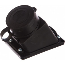 Розетка наружной установки наклонная  с заглушкой 2Р+РЕ 1х16А 220-240V LEZARD