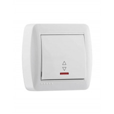 Выключатель проходной с подсветкой LEZARD Demet белый