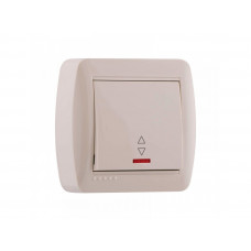 Выключатель проходной с подсветкой LEZARD Demet крем