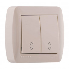 Выключатель проходной двойной LEZARD Demet крем