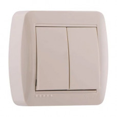 Выключатель двойной LEZARD Demet крем