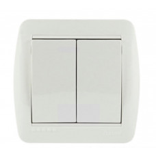Выключатель двойной LEZARD Demet белый