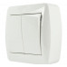 Выключатель двойной LEZARD Demet белый
