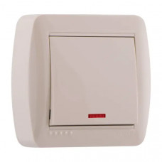 Выключатель с подсветкой LEZARD Demet крем