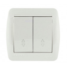 Выключатель проходной двойной LEZARD Demet белый