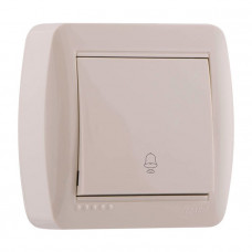 Кнопка звонка наружная одноклавишная LEZARD Demet крем