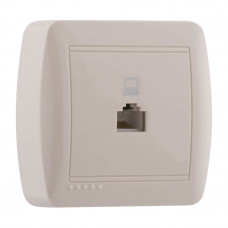 Розетка компьютерная LEZARD Demet крем