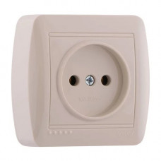 Розетка без заземления LEZARD Demet крем