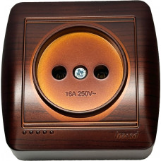 Розетка без заземления LEZARD Demet античный кедр