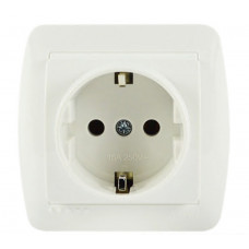 Розетка с заземлением LEZARD Demet белый