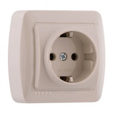 Розетка с заземлением LEZARD Demet крем