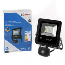 Прожектор светодиодный с датчиком движения 30W, IP65 6500K 2400Lm LEZARD
